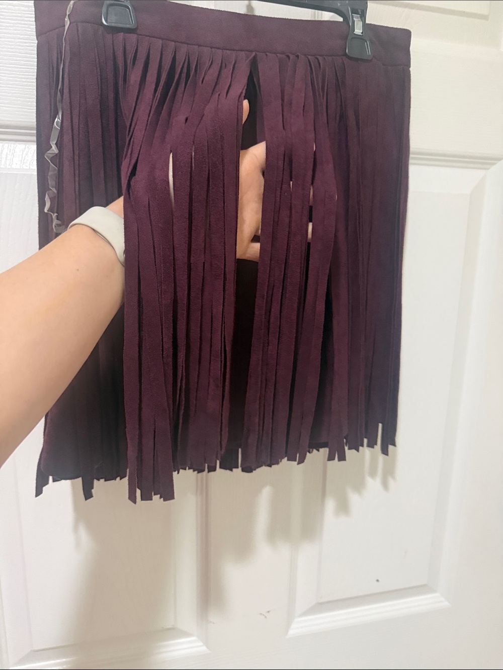 BB Dakota Pleated Burgundy Mini Skirt
